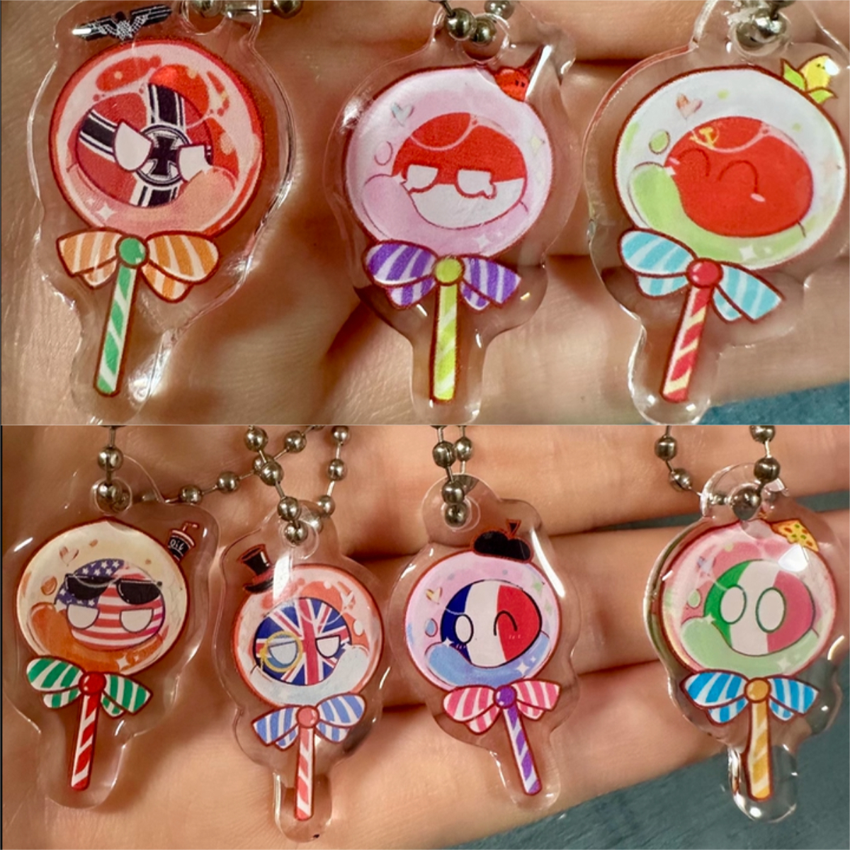 Table Tennis France - 20 Styles Countryballs Keychain Doll UK