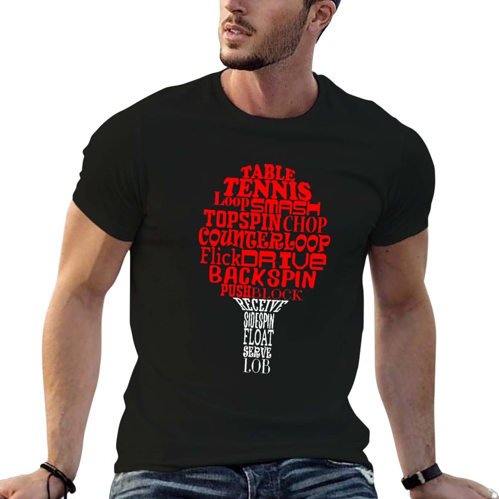 Table tennis word cloud T-Shir - Table Tennis Basic のレビューと価格