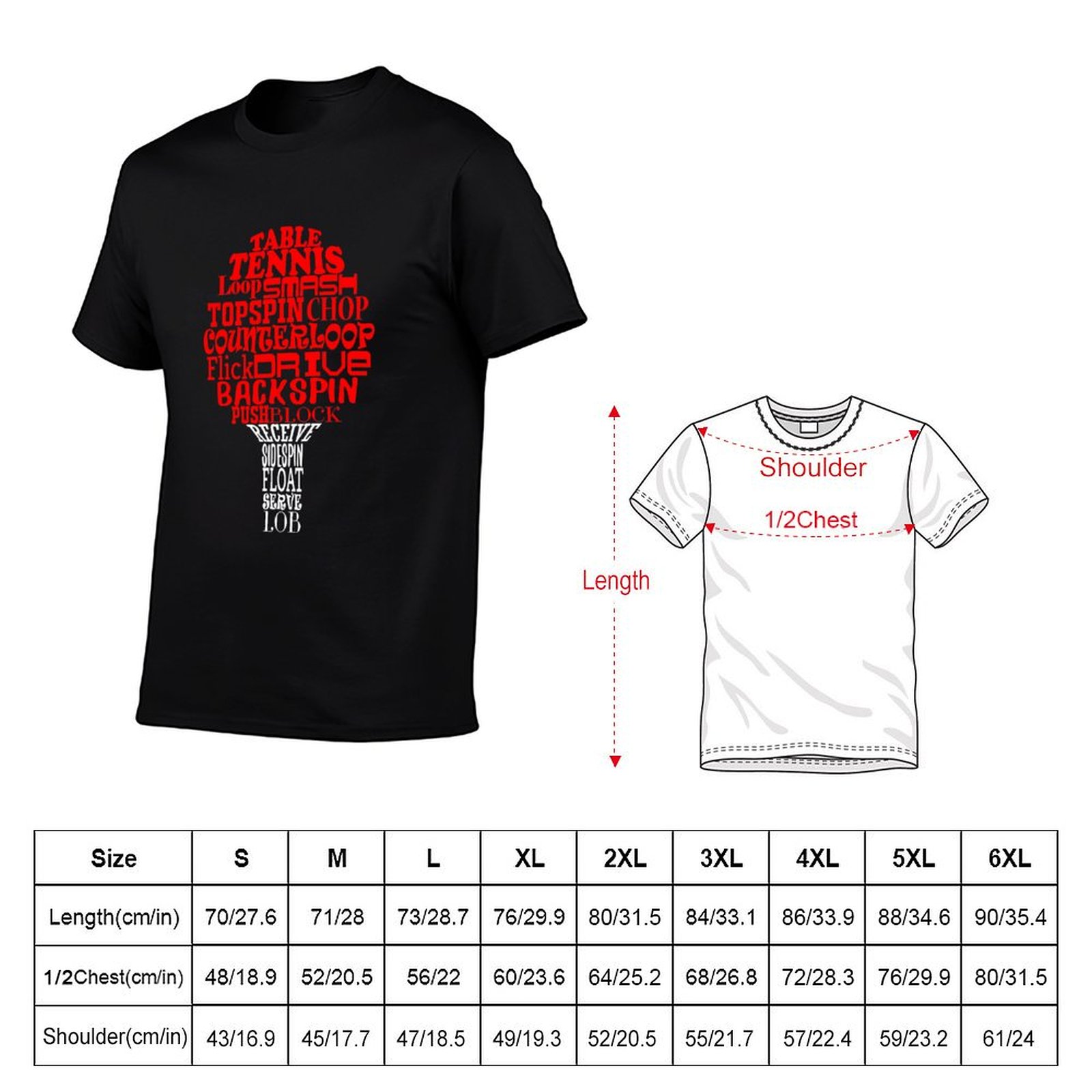 Table tennis word cloud T-Shir - Table Tennis Basic のレビューと価格